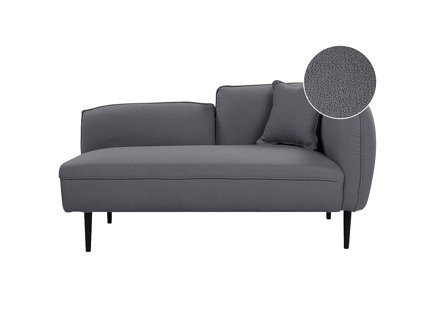Right-Hand Chaise Longue CHEVANNES Boucle Dark Grey