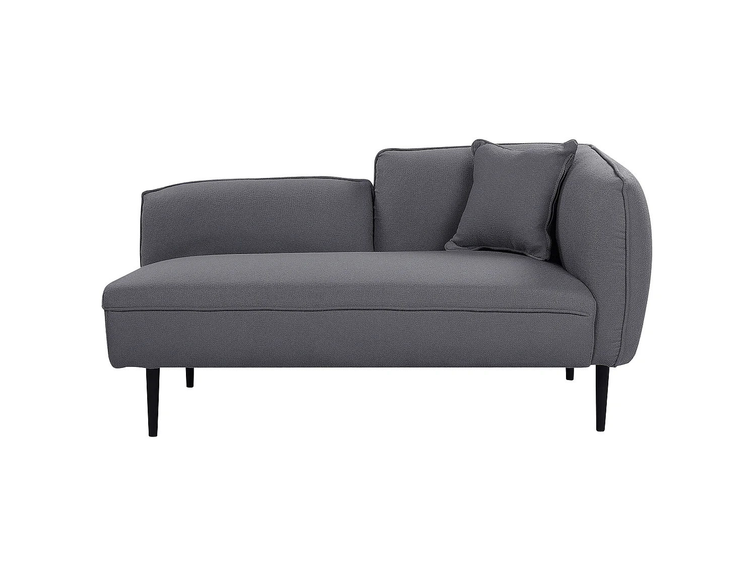 Right-Hand Chaise Longue CHEVANNES Boucle Dark Grey
