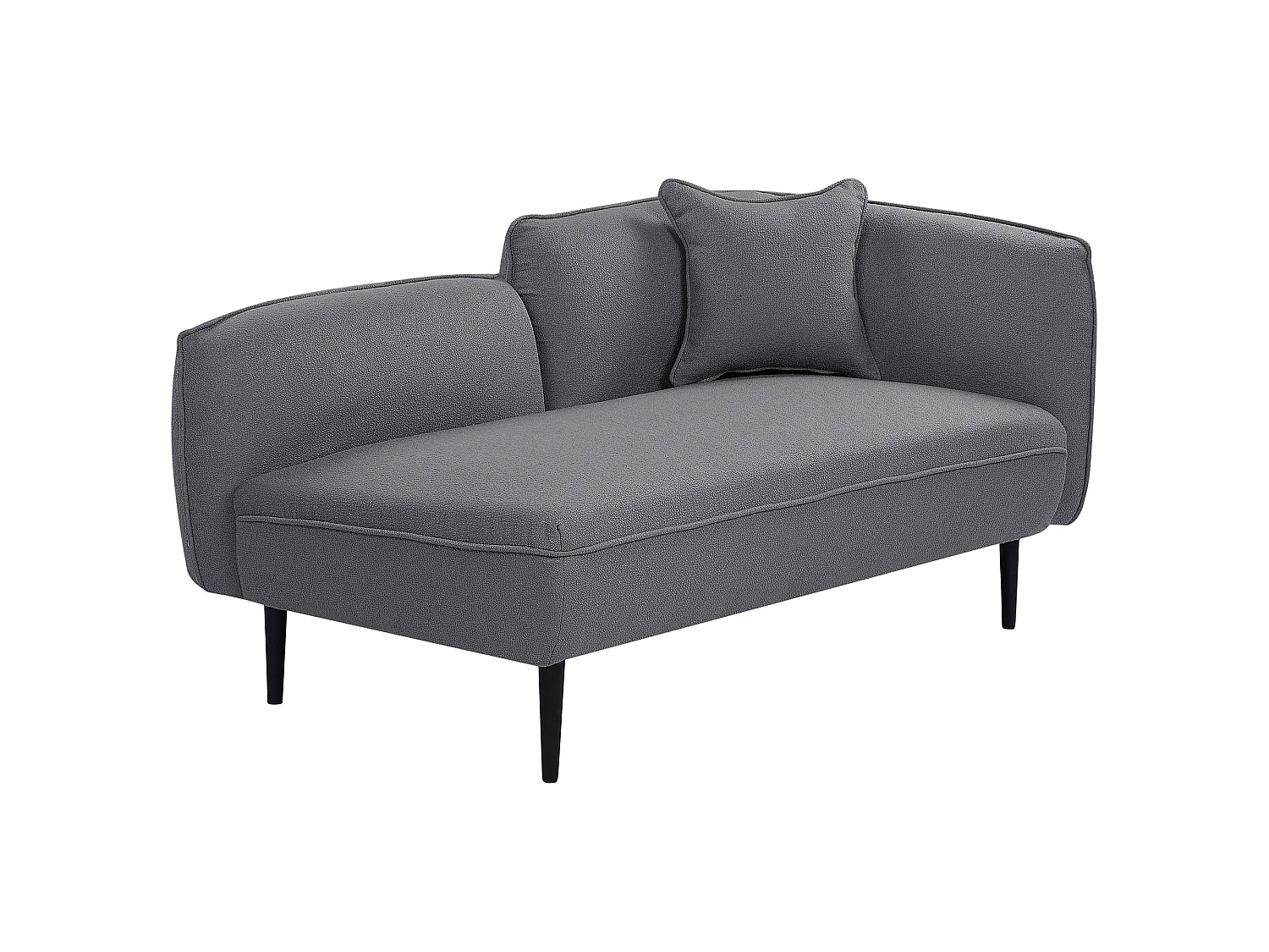 Right-Hand Chaise Longue CHEVANNES Boucle Dark Grey
