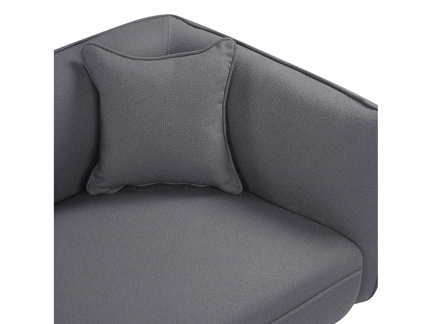 Right-Hand Chaise Longue CHEVANNES Boucle Dark Grey