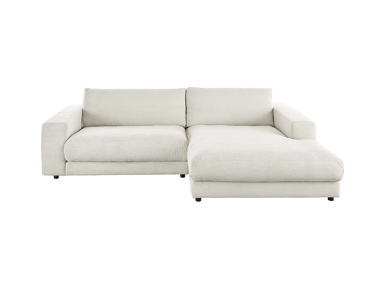 Ecksofa - Cremeweiß Cord - MADELINE