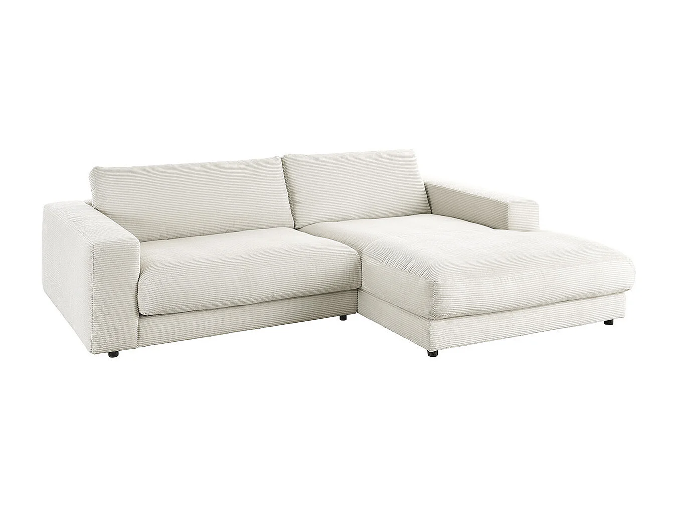 Ecksofa - Cremeweiß Cord - MADELINE