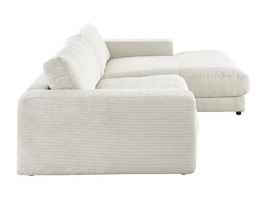 Ecksofa - Cremeweiß Cord - MADELINE