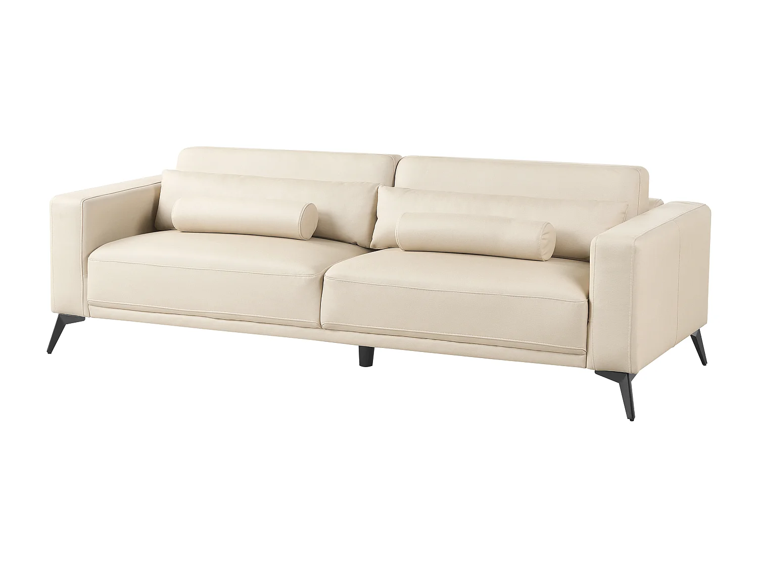 Bank ANGE Kunstleer Lichtbeige 3-zitter