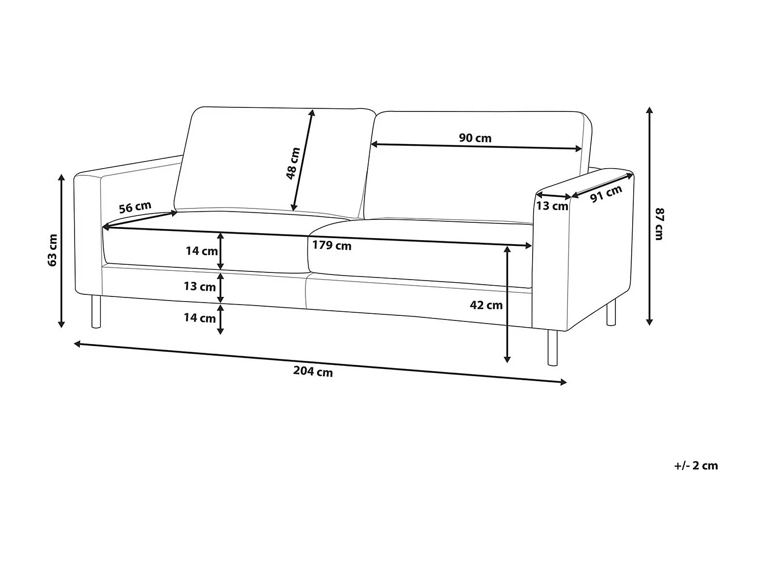 Sofa SAVALEN Boucle Biały dla 3 osób