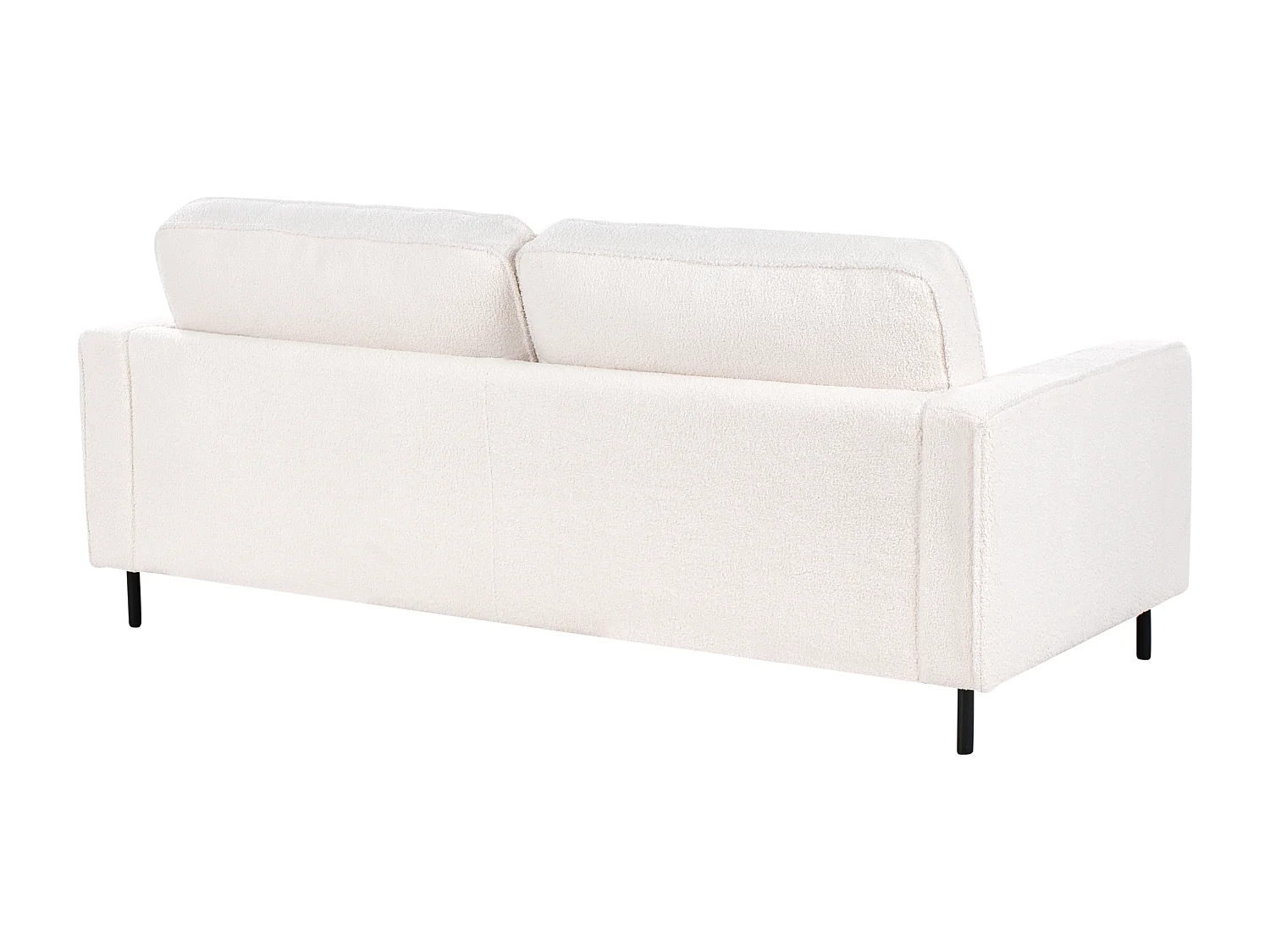 3-Sitzer Sofa Bouclé weiß mit Armlehnen Sitzkissen Metallbeine klassisch Savalen