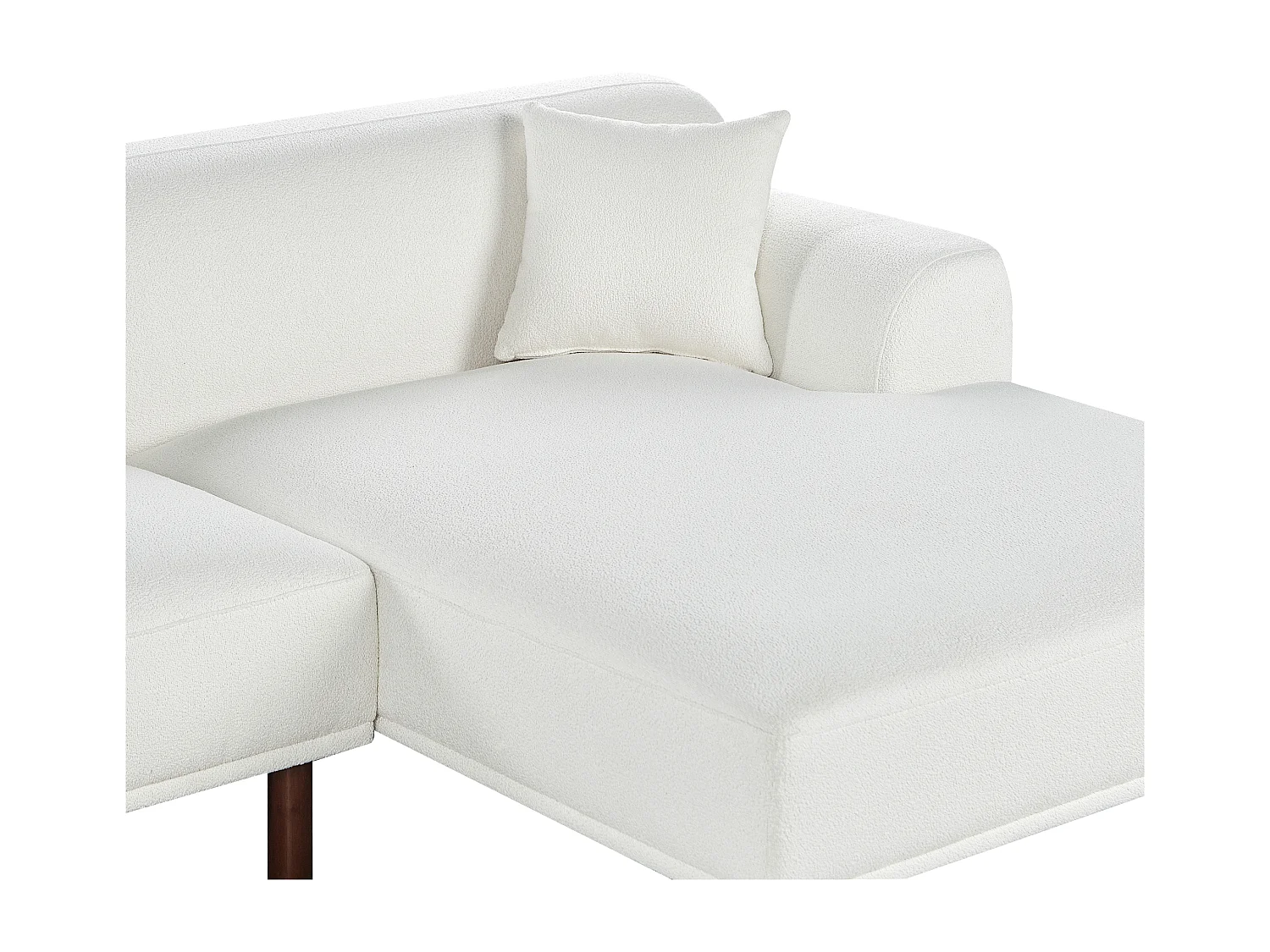 Canapé d'Angle à droite Minimaliste en Bouclé Bouclette Forme de L Blanc Holt