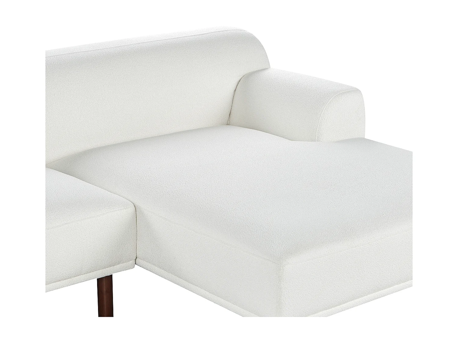 Canapé d'Angle à droite Minimaliste en Bouclé Bouclette Forme de L Blanc Holt