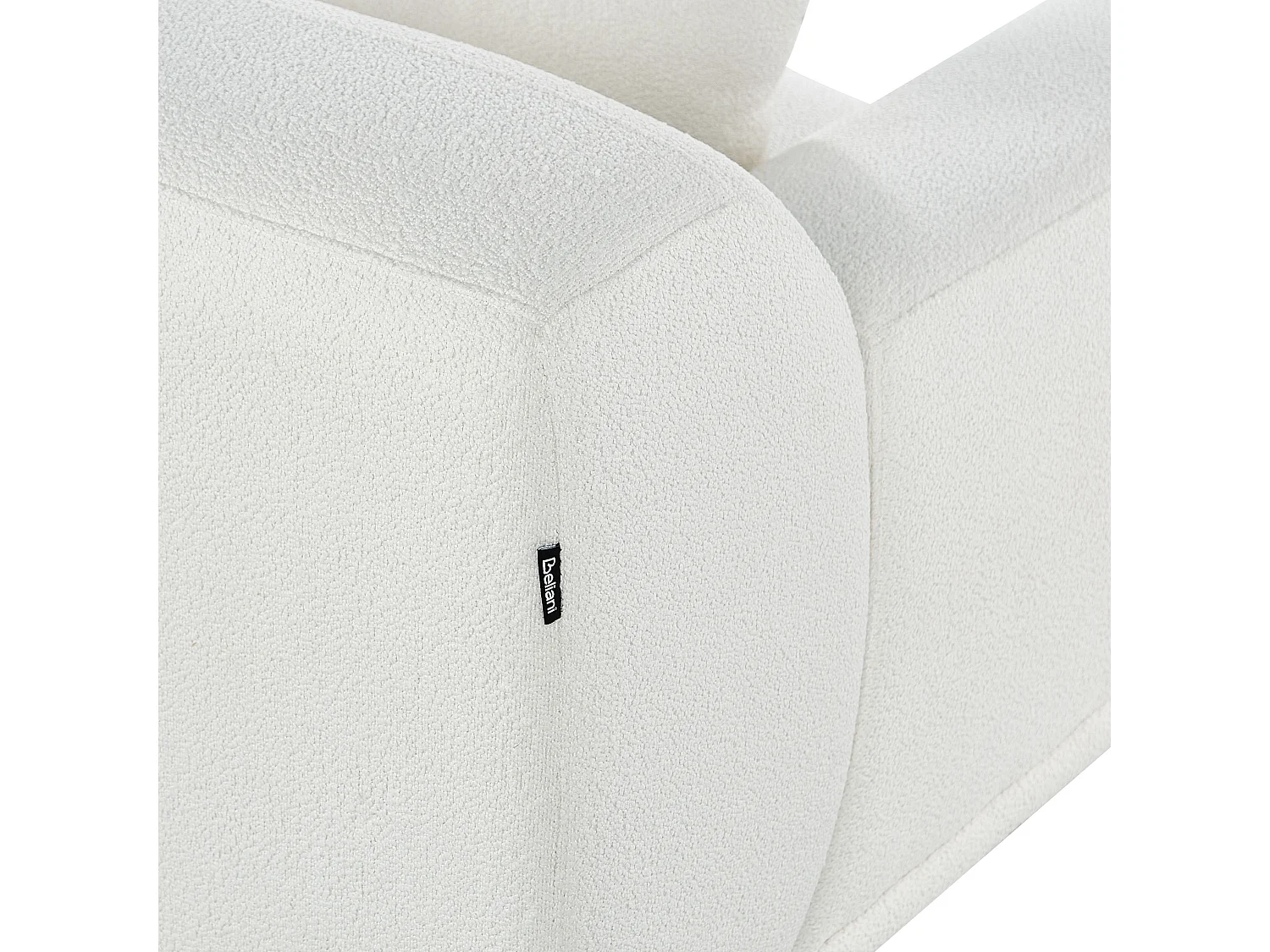 Canapé d'Angle à droite Minimaliste en Bouclé Bouclette Forme de L Blanc Holt