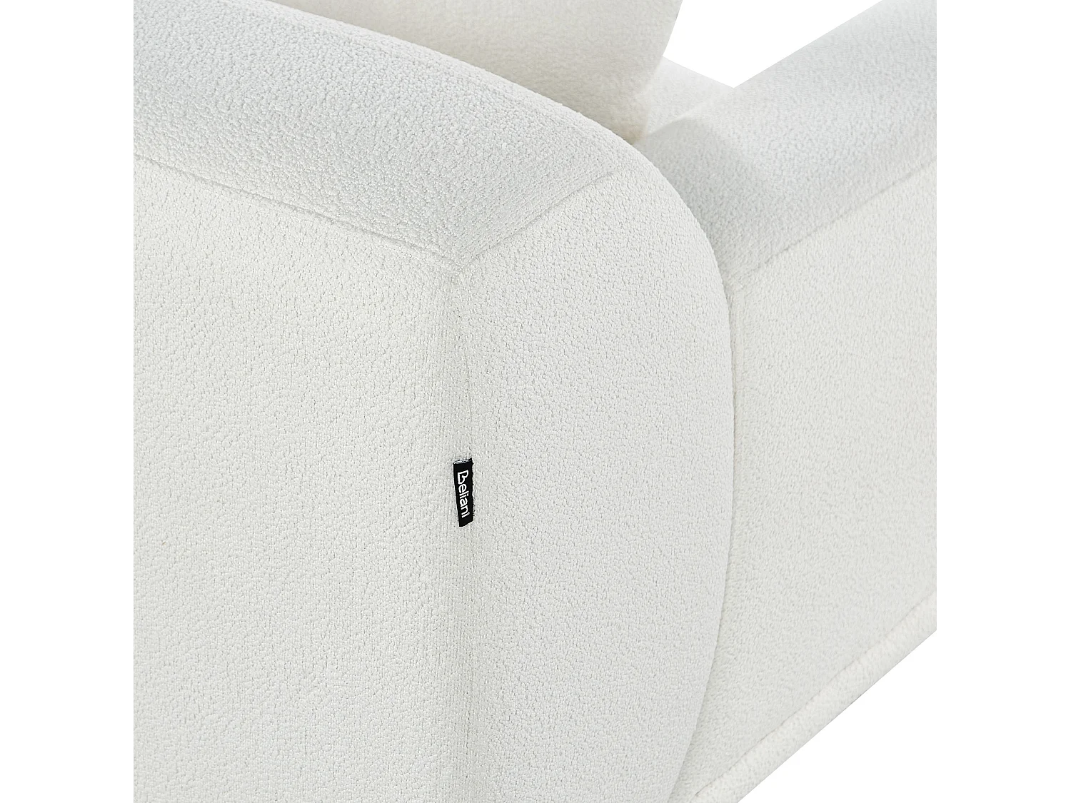 Narożnik HOLT Boucle Biały dla 3 osób Lewostronny