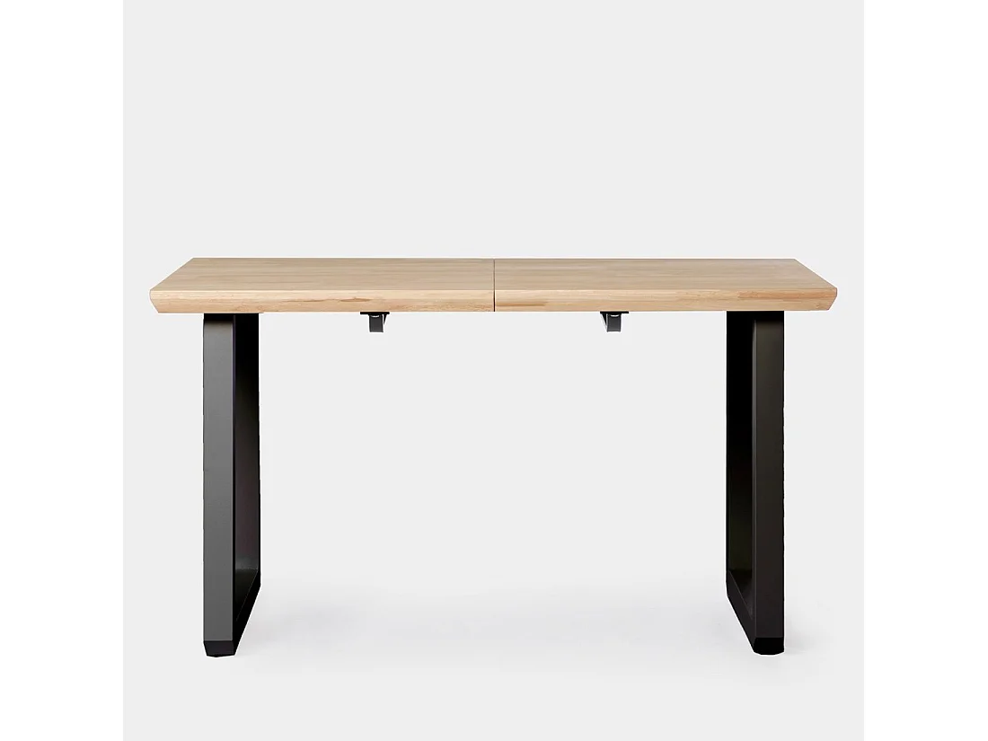 Table extensible en bois naturel 140x76 cm-Khonor