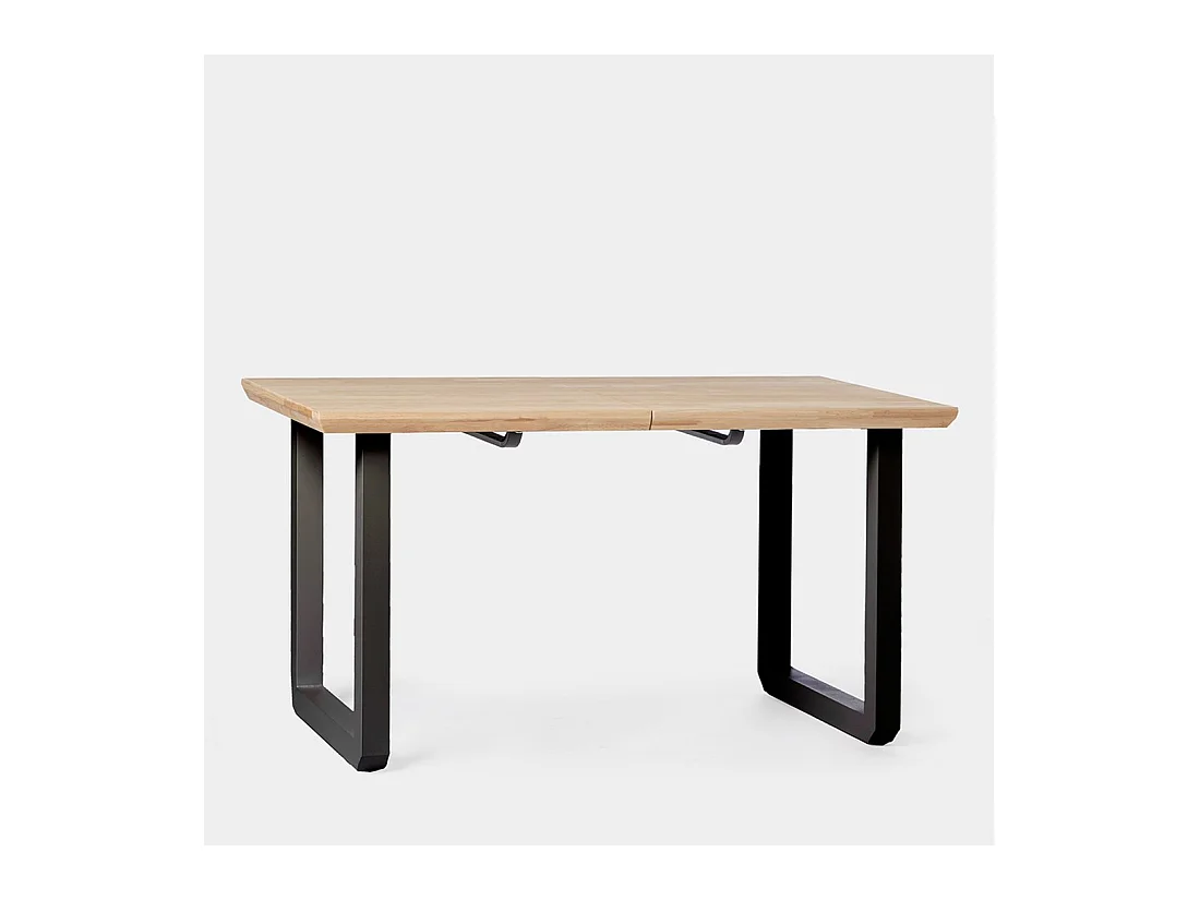 Table extensible en bois naturel 140x76 cm-Khonor