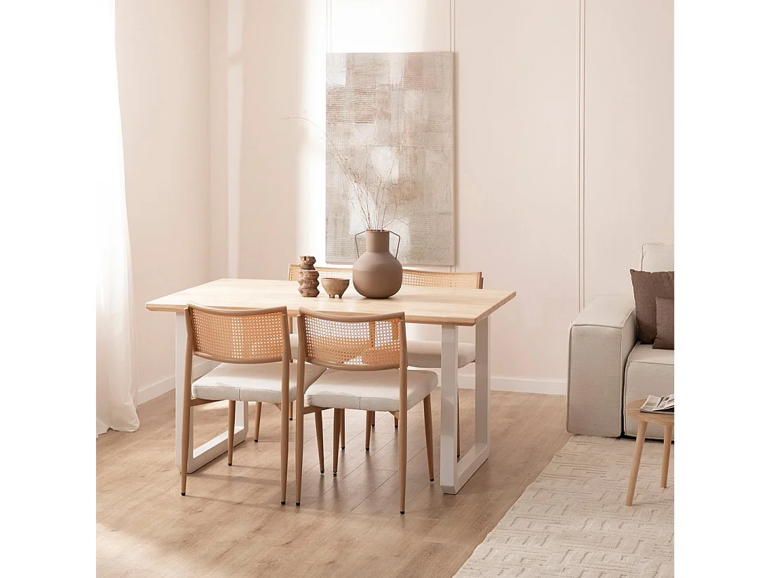 Mesa extensible de Madera Natural 76 x 150- Khonor