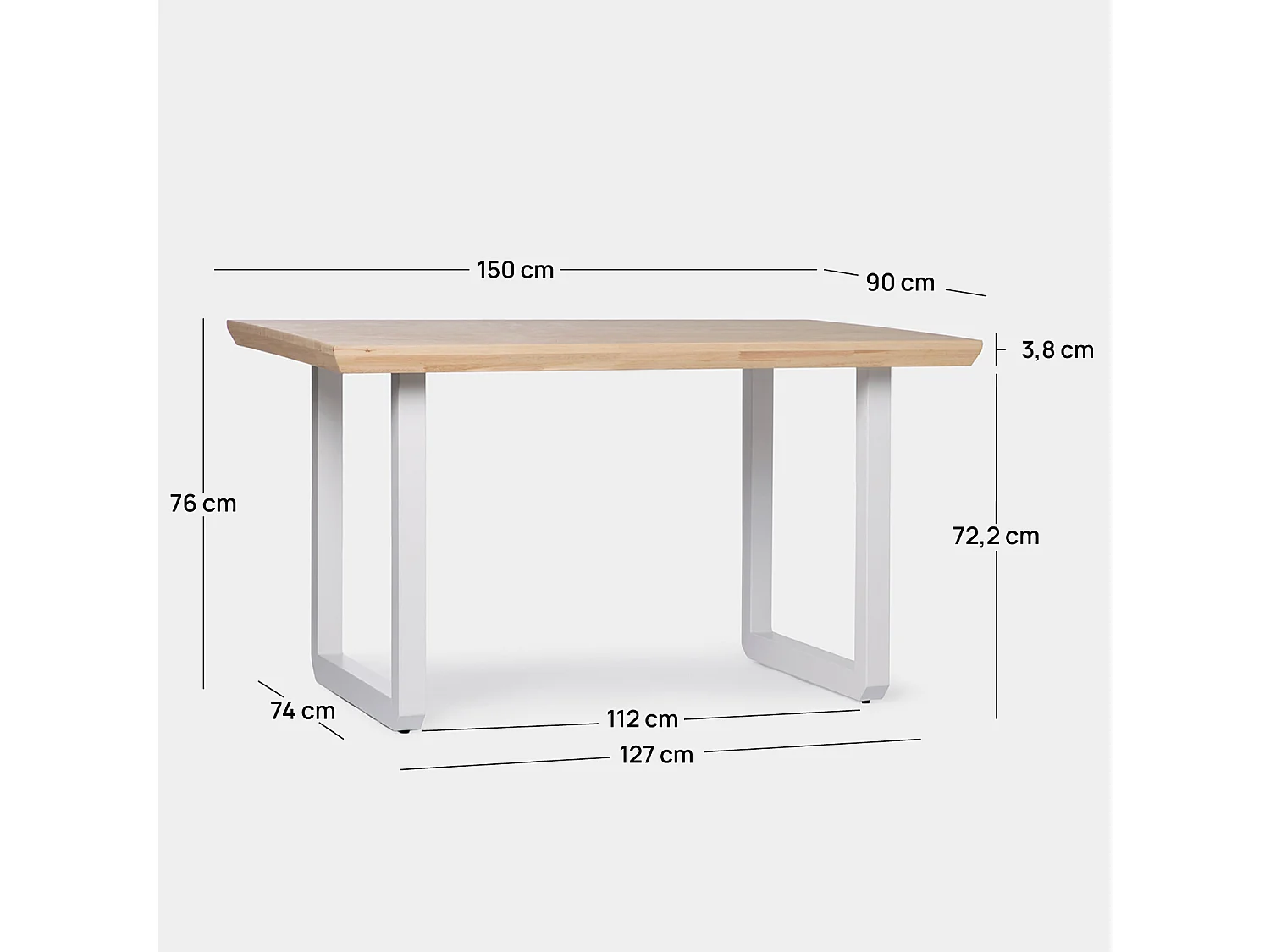Mesa extensible de Madera Natural 76 x 150- Khonor