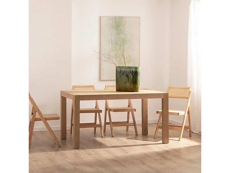 Table extensible en bois naturel 150x77.5 cm-Auren
