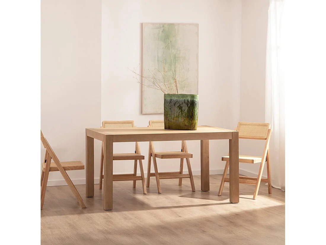 Table extensible en bois naturel 150x77.5 cm-Auren