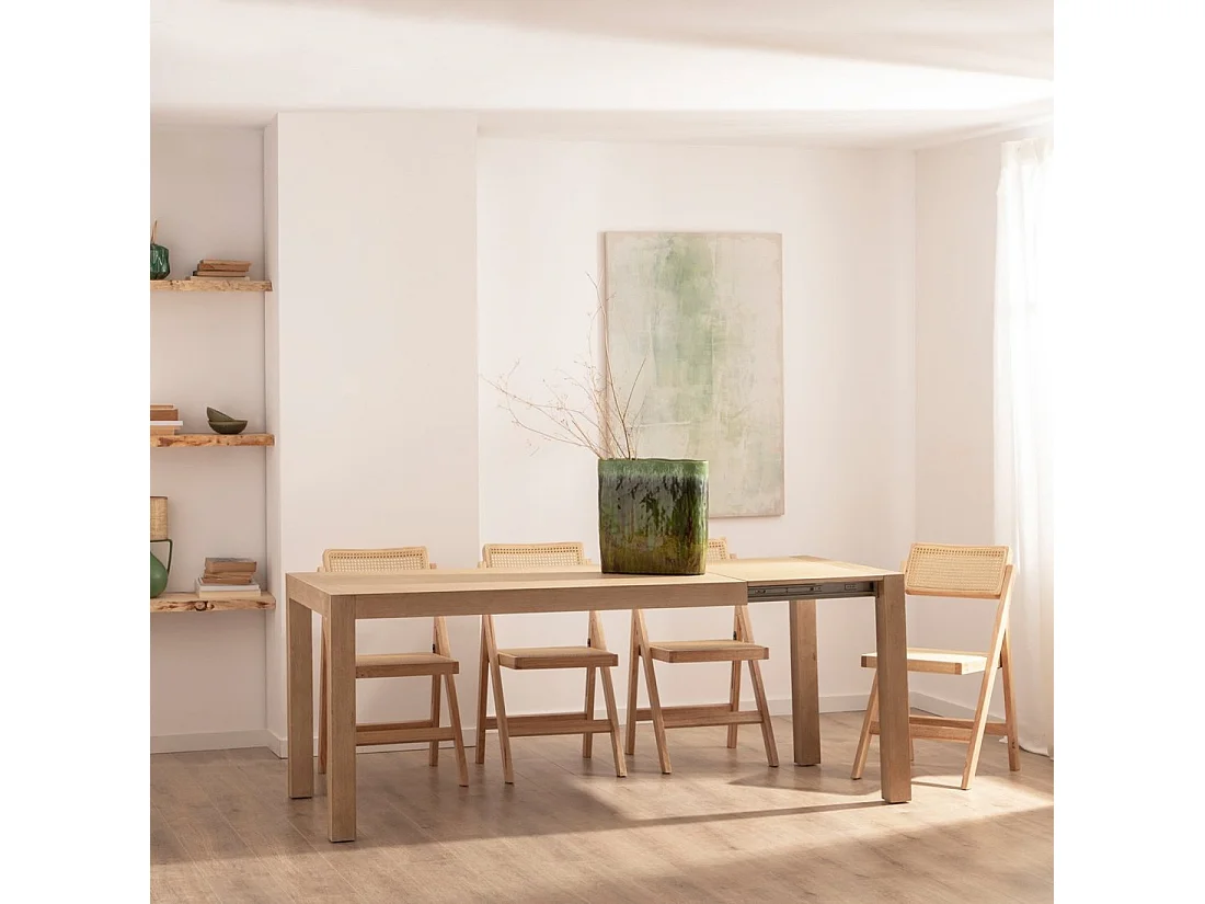 Table extensible en bois naturel 150x77.5 cm-Auren