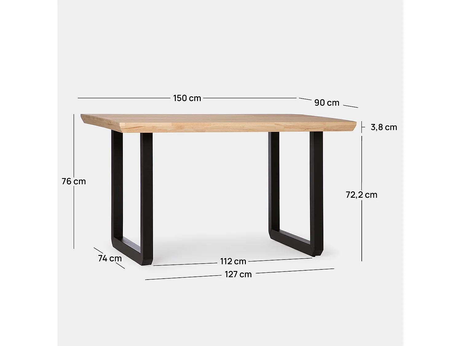Mesa extensible de Madera Natural 76 x 150- Khonor