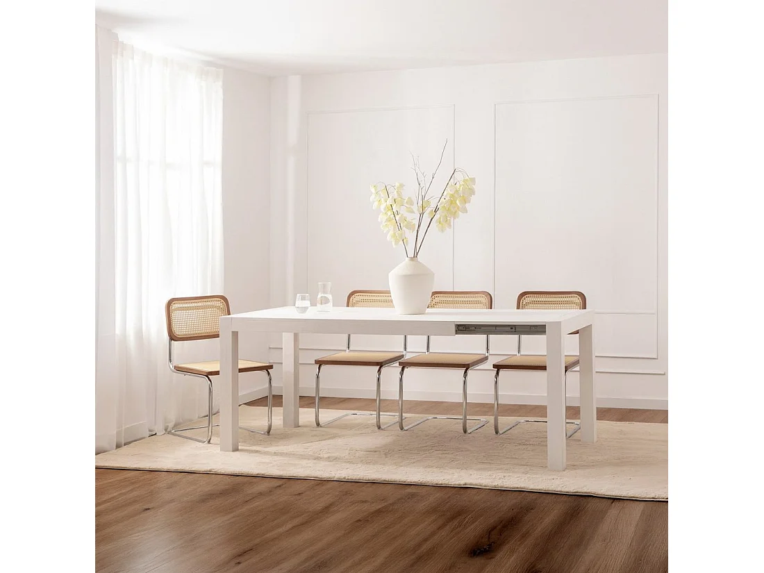 Table extensible en laqué blanc 150x77.5 cm-Auren