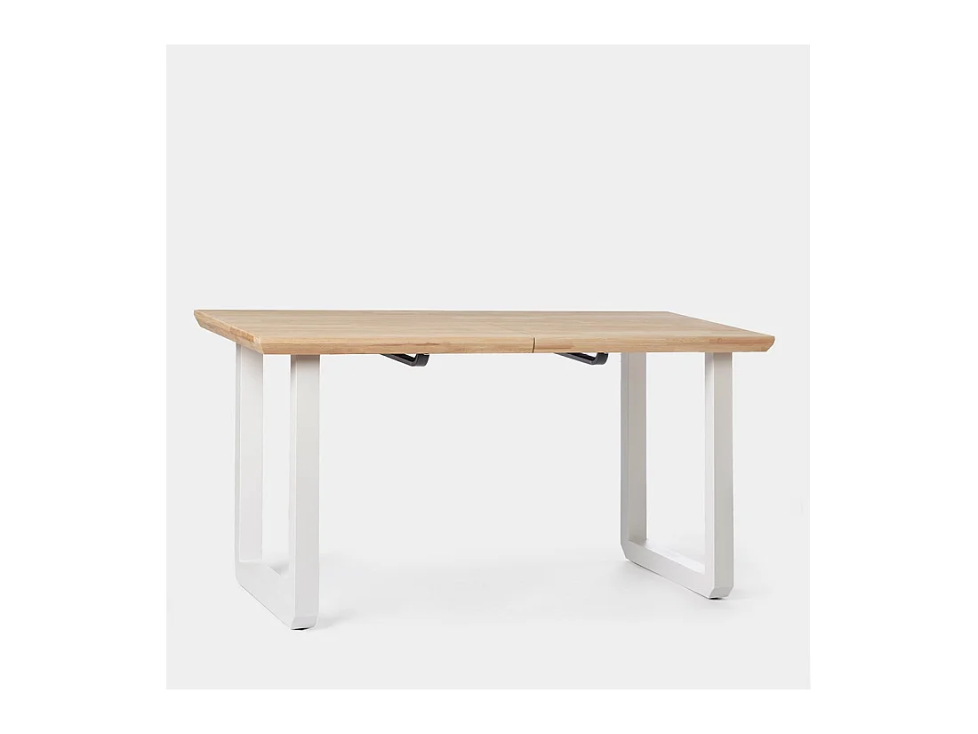 Table extensible en bois naturel 140x76 cm-Khonor