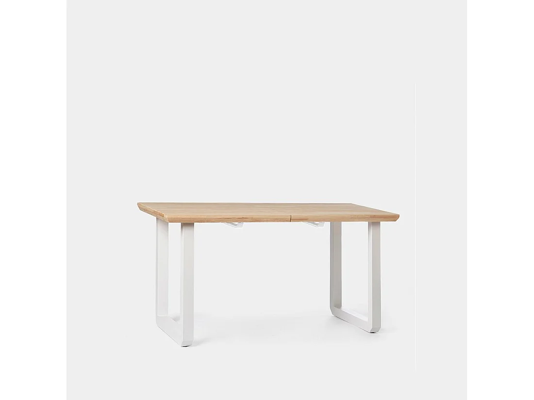 Table extensible en bois naturel 140x76 cm-Khonor