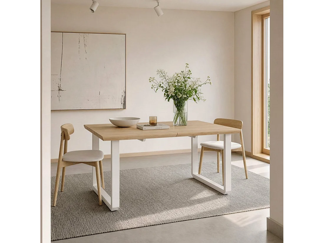Mesa extensible de Madera Natural 76 x 140- Khonor