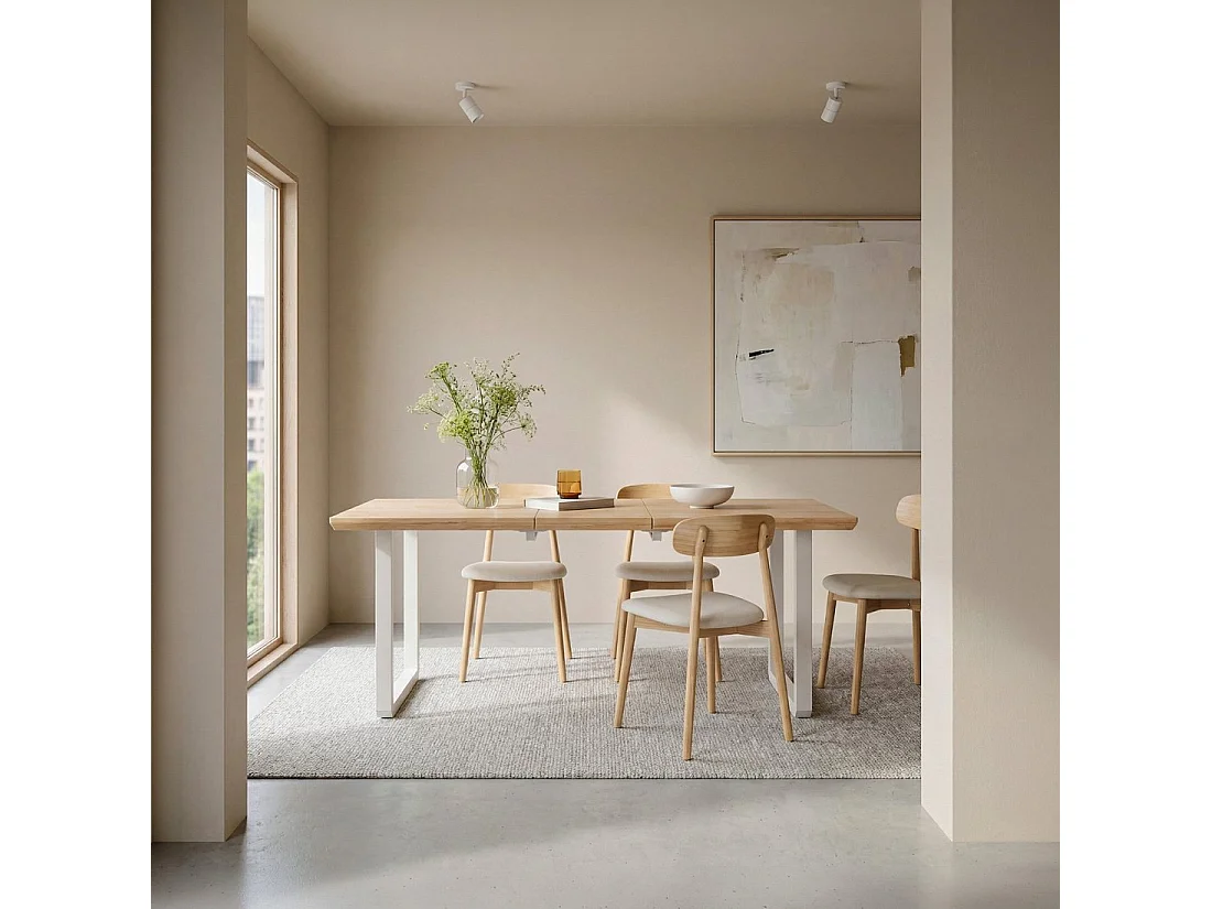 Mesa extensible de Madera Natural 76 x 140- Khonor