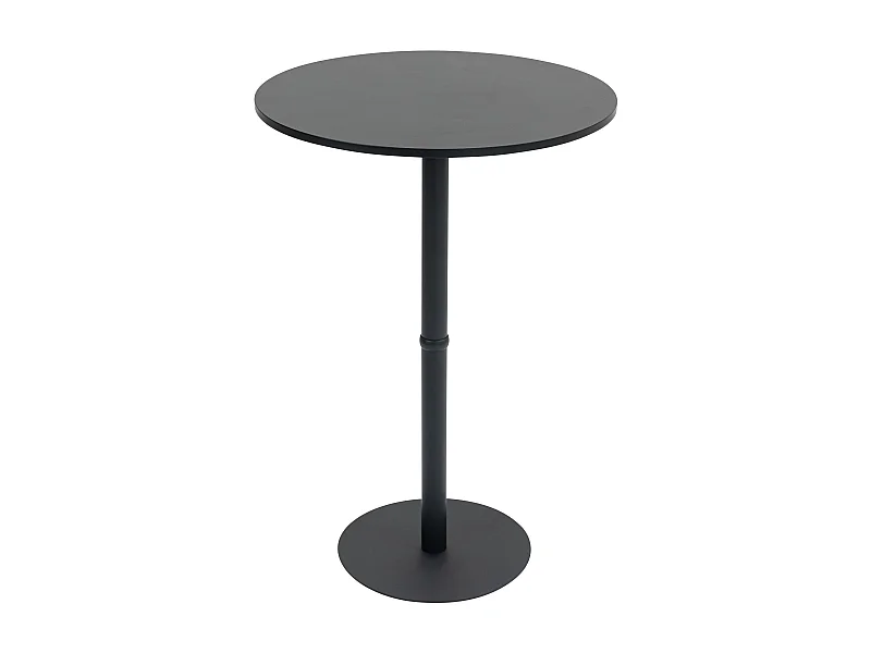 Table haute - rond Ø 75 cm - Bois - Noir / Noir - Hereford
