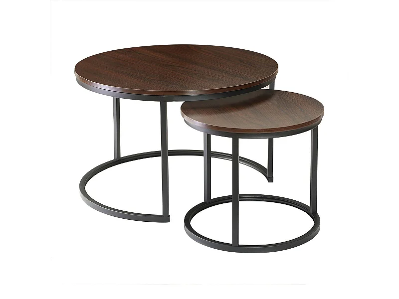 Set de 2 mesas auxiliares redondas - L70 cm