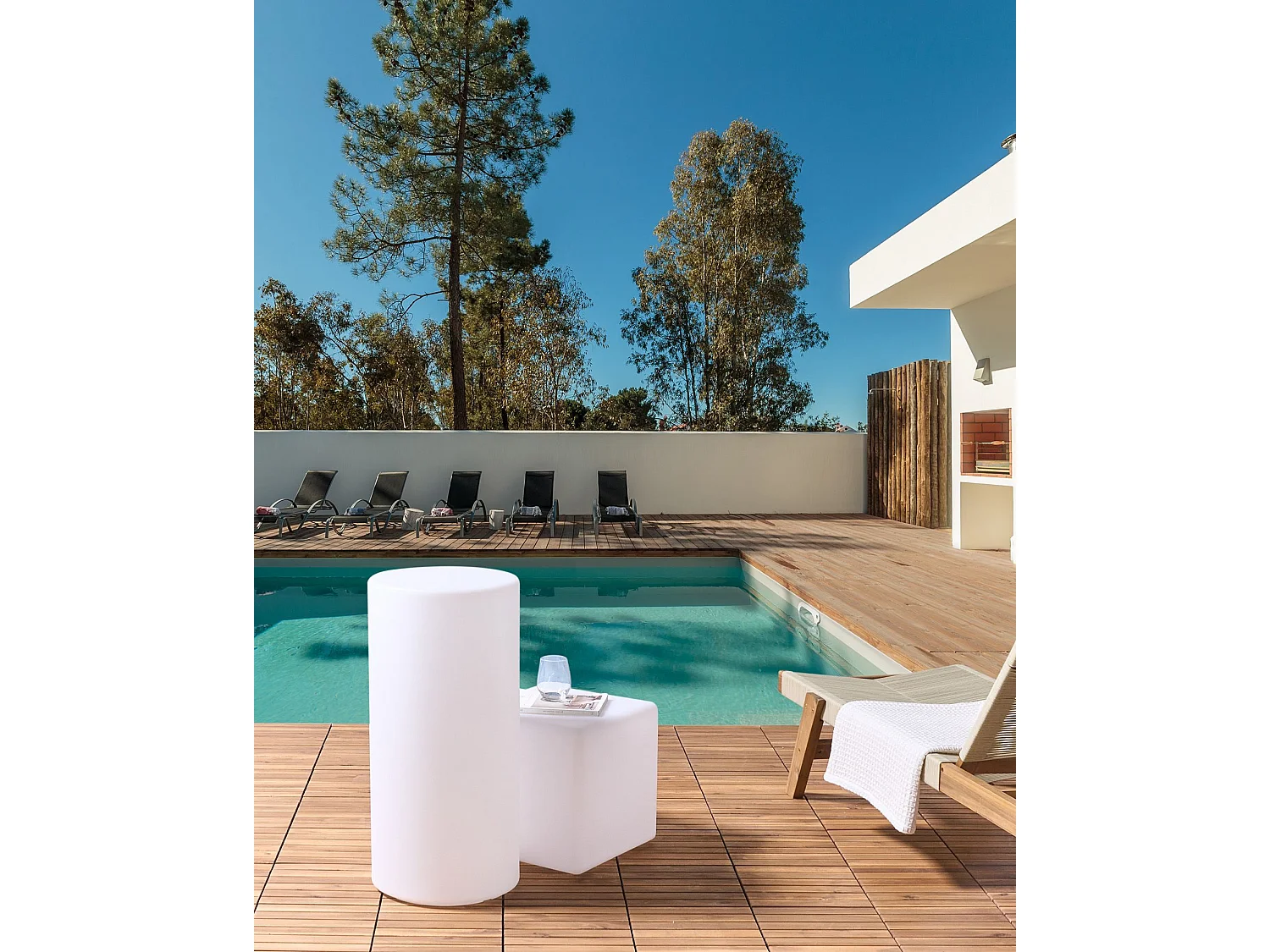 Lampada da terra LED per esterni PIEDRA Bianco