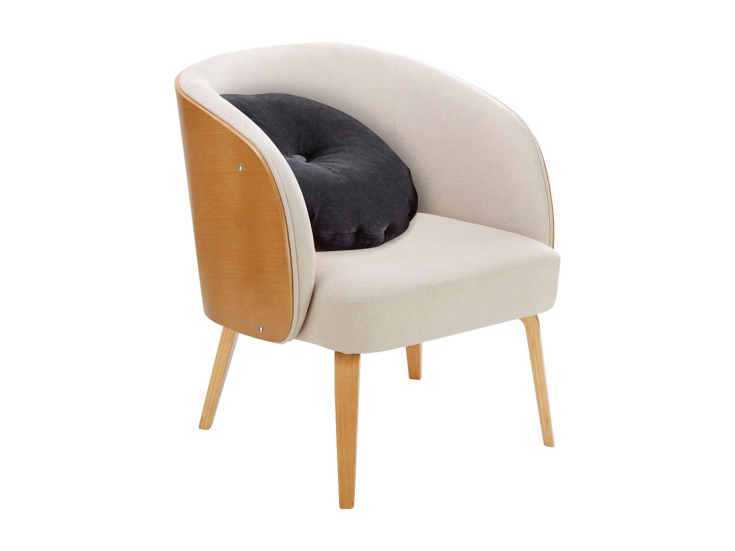 Alzey | Sillón en teddy blanco roto