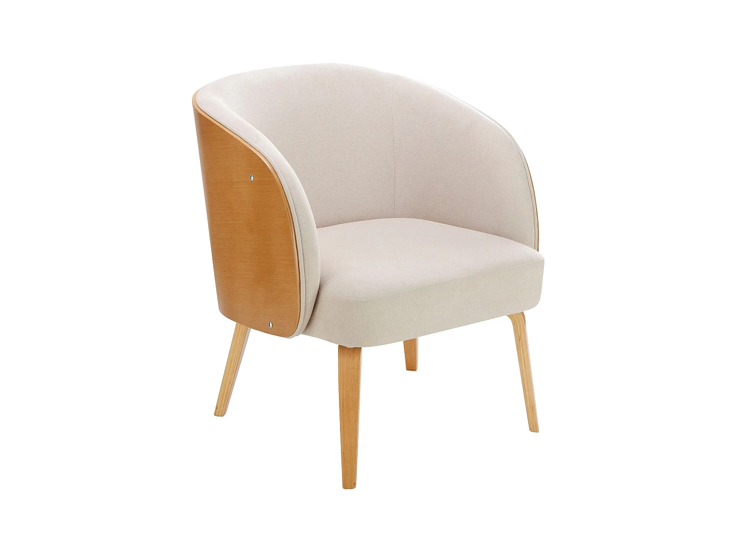 Alzey | Fauteuil en teddy blanc cassé