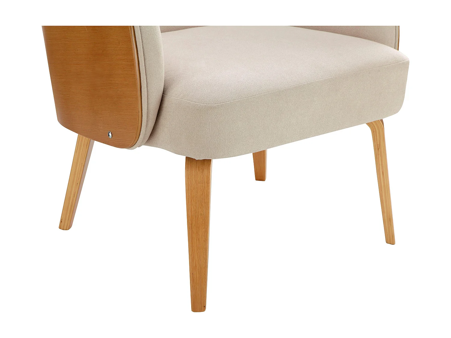 Alzey | Fauteuil en teddy blanc cassé