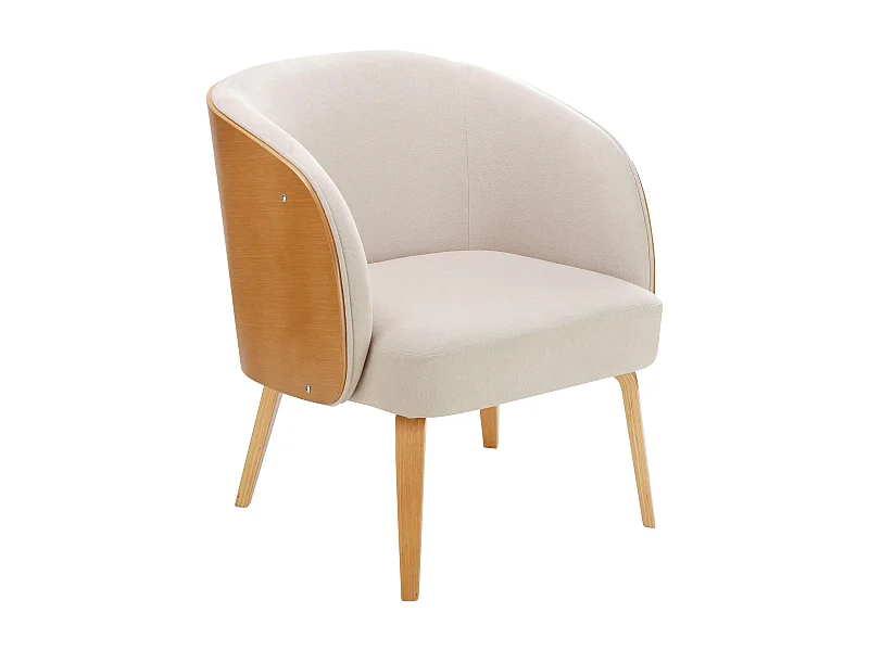 Alzey | Sillón en teddy blanco roto