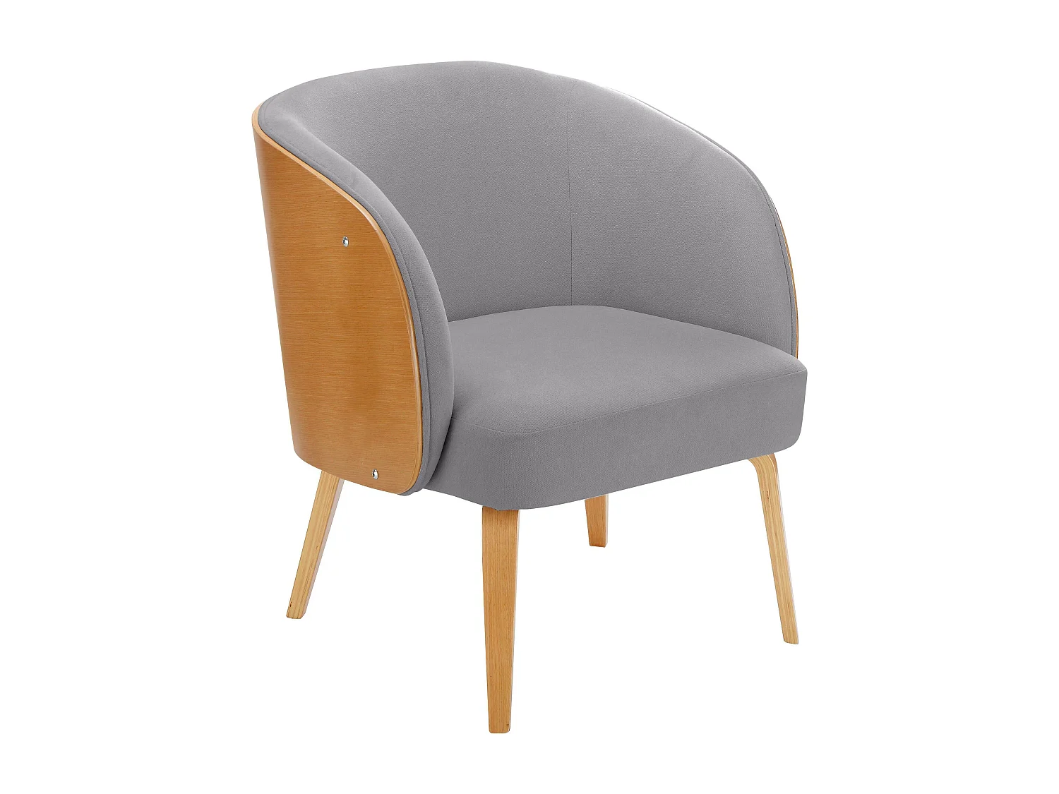 Alzey | Fauteuil in zachte stof grijs