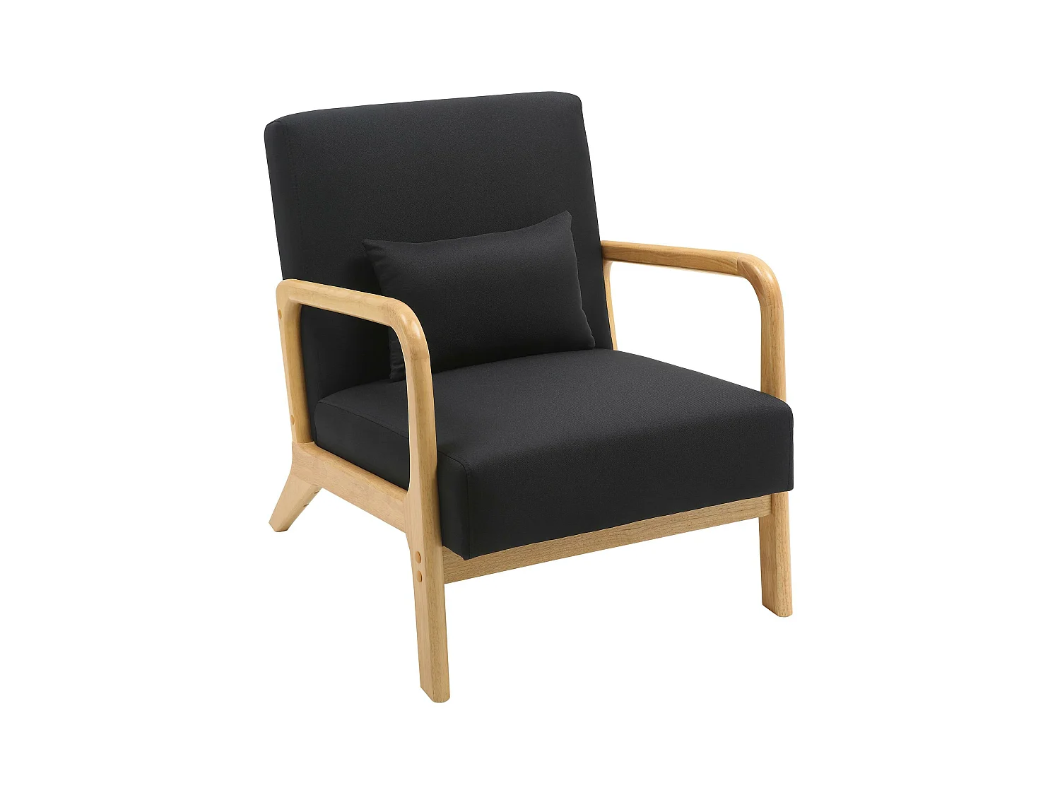 Fauteuil - Bois - Noir - Hibbing