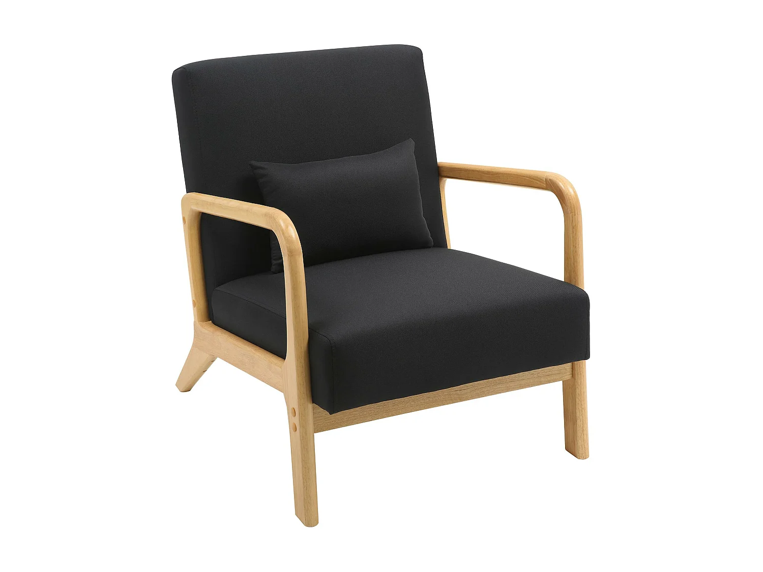 Fauteuil - Bois - Noir - Hibbing