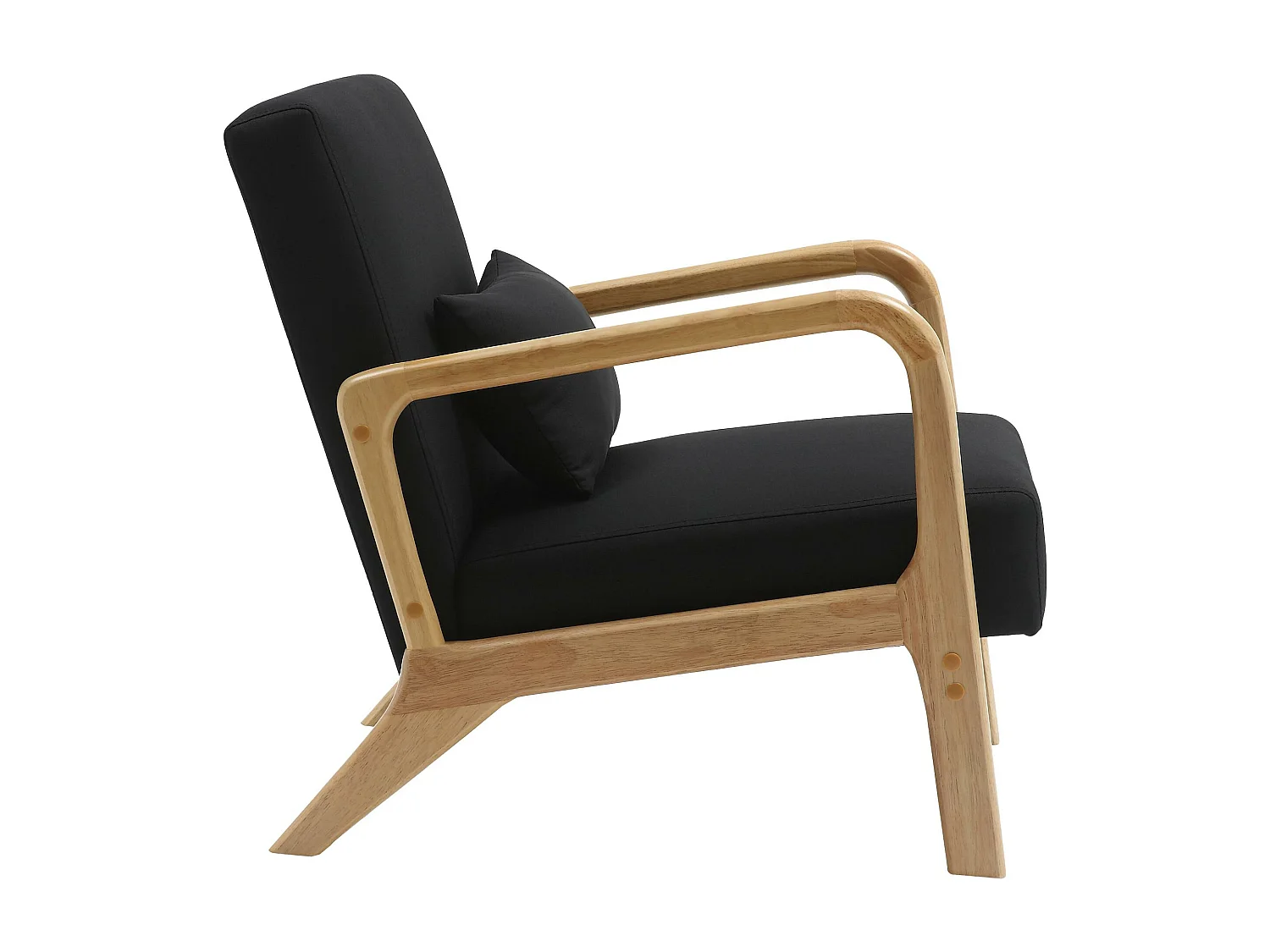 Fauteuil - Bois - Noir - Hibbing