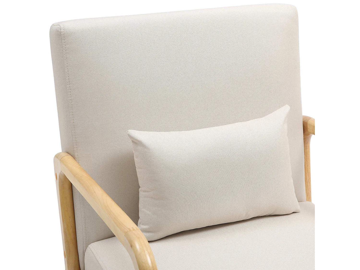 Fauteuil - Bois - Crème - Hibbing