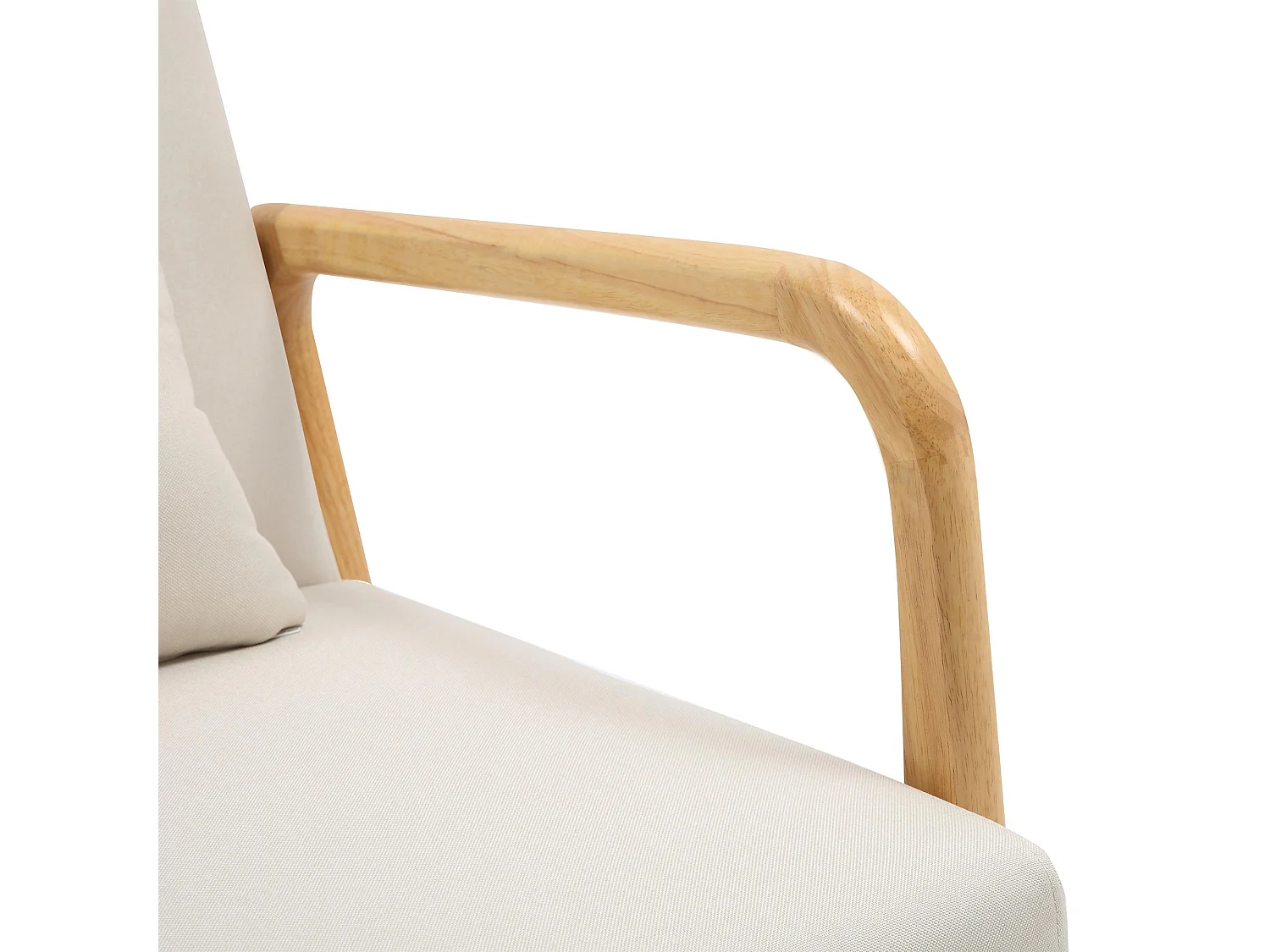 Fauteuil - Bois - Crème - Hibbing