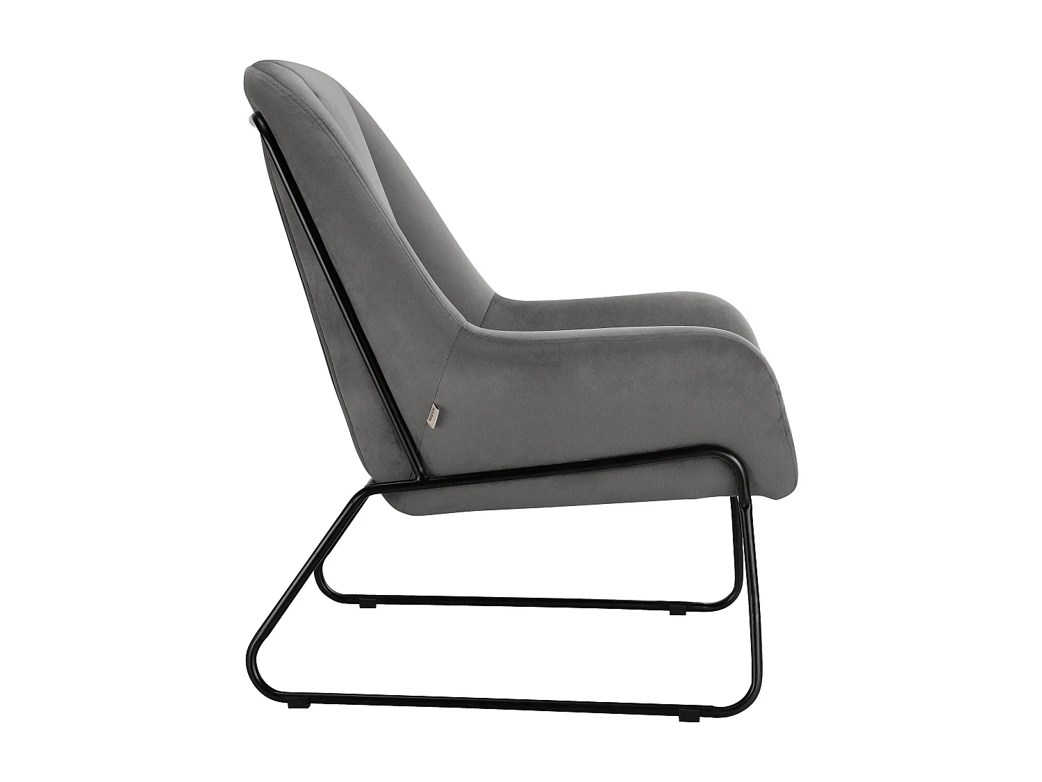 Casero | Fauteuil in fluweel zwart grijs