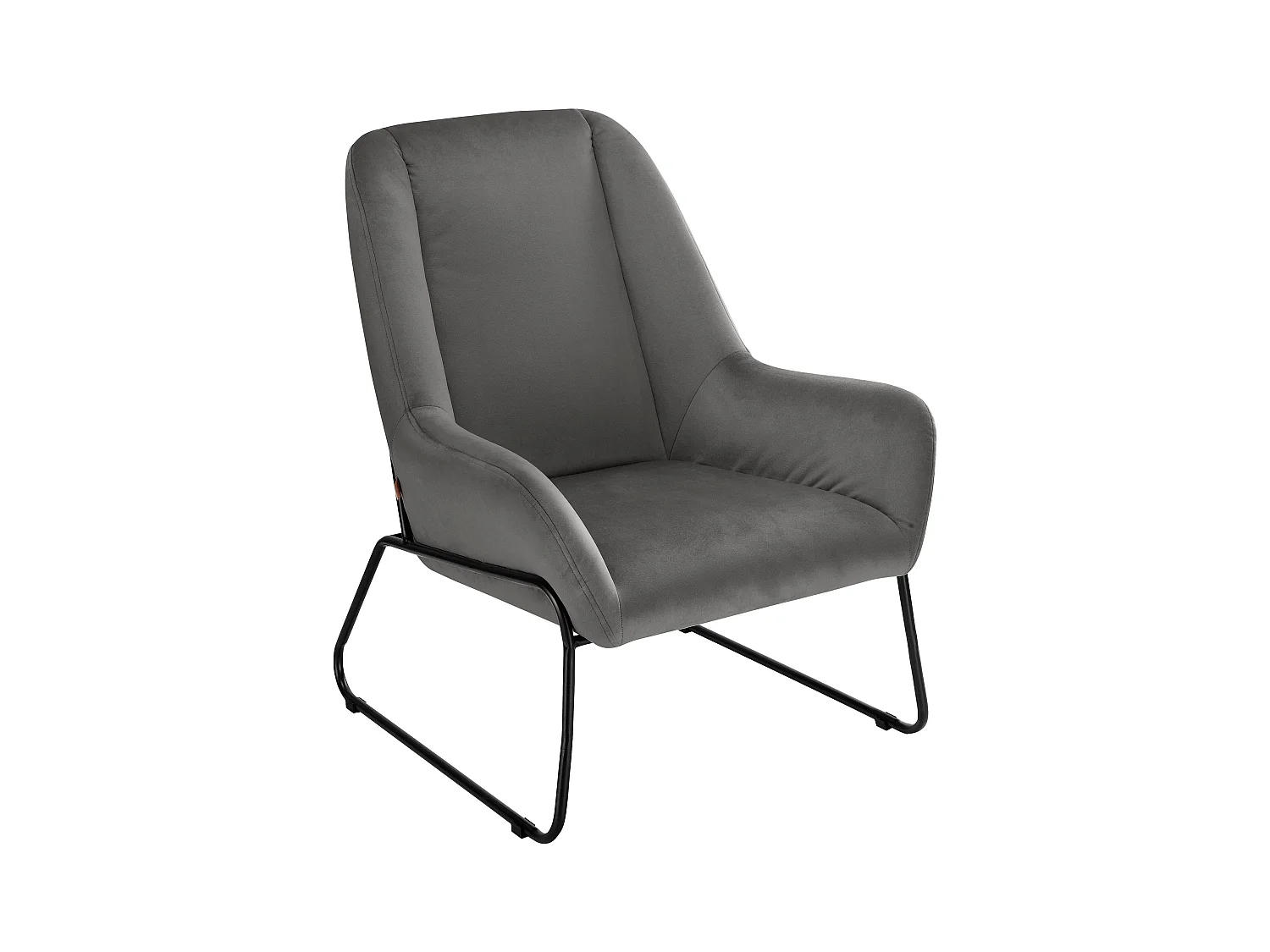 Casero | Fauteuil en velours noir gris