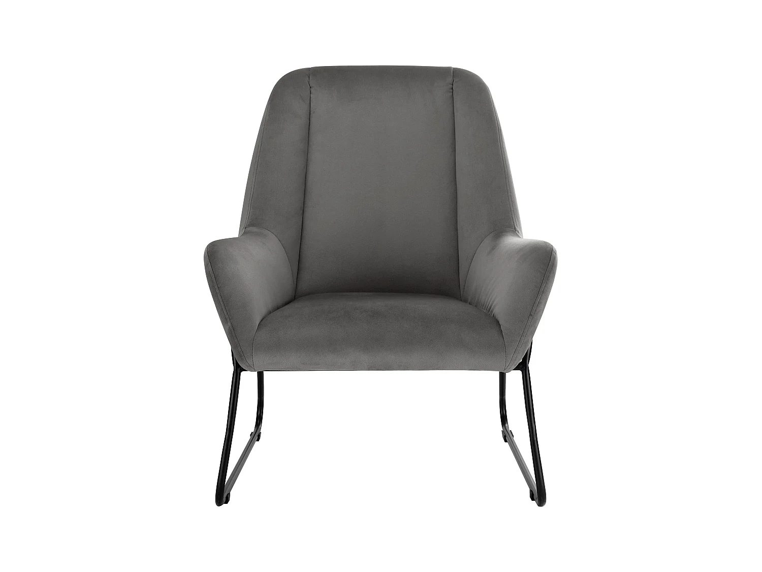 Casero | Fauteuil en velours noir gris