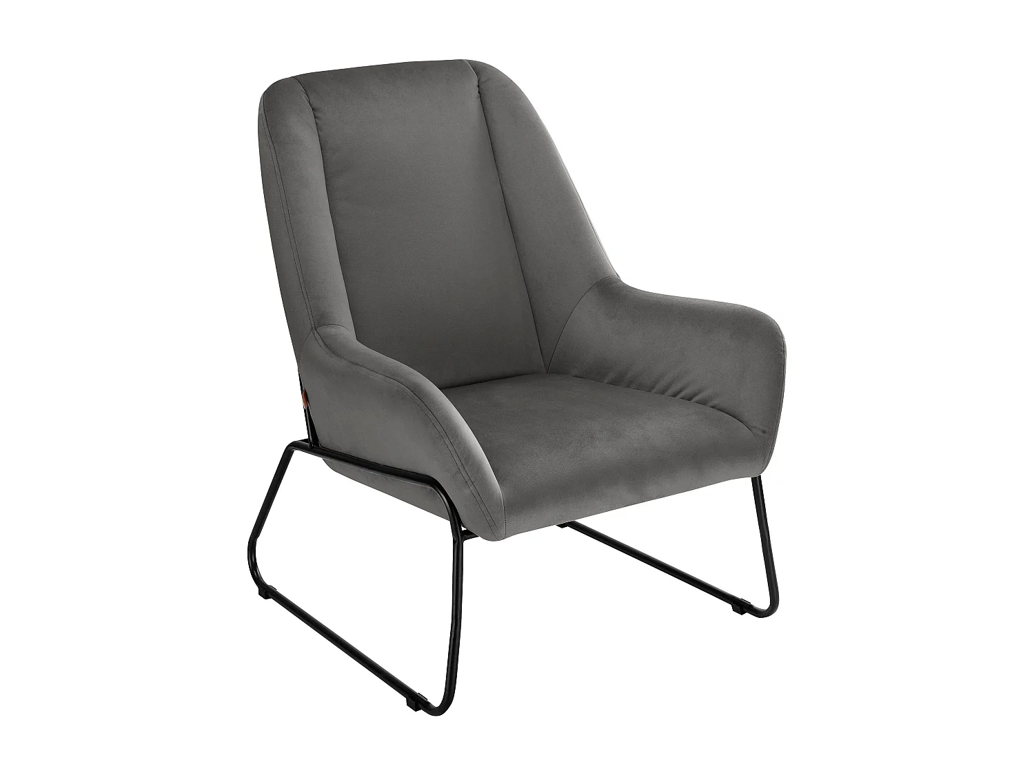 Casero | Fauteuil en velours noir gris