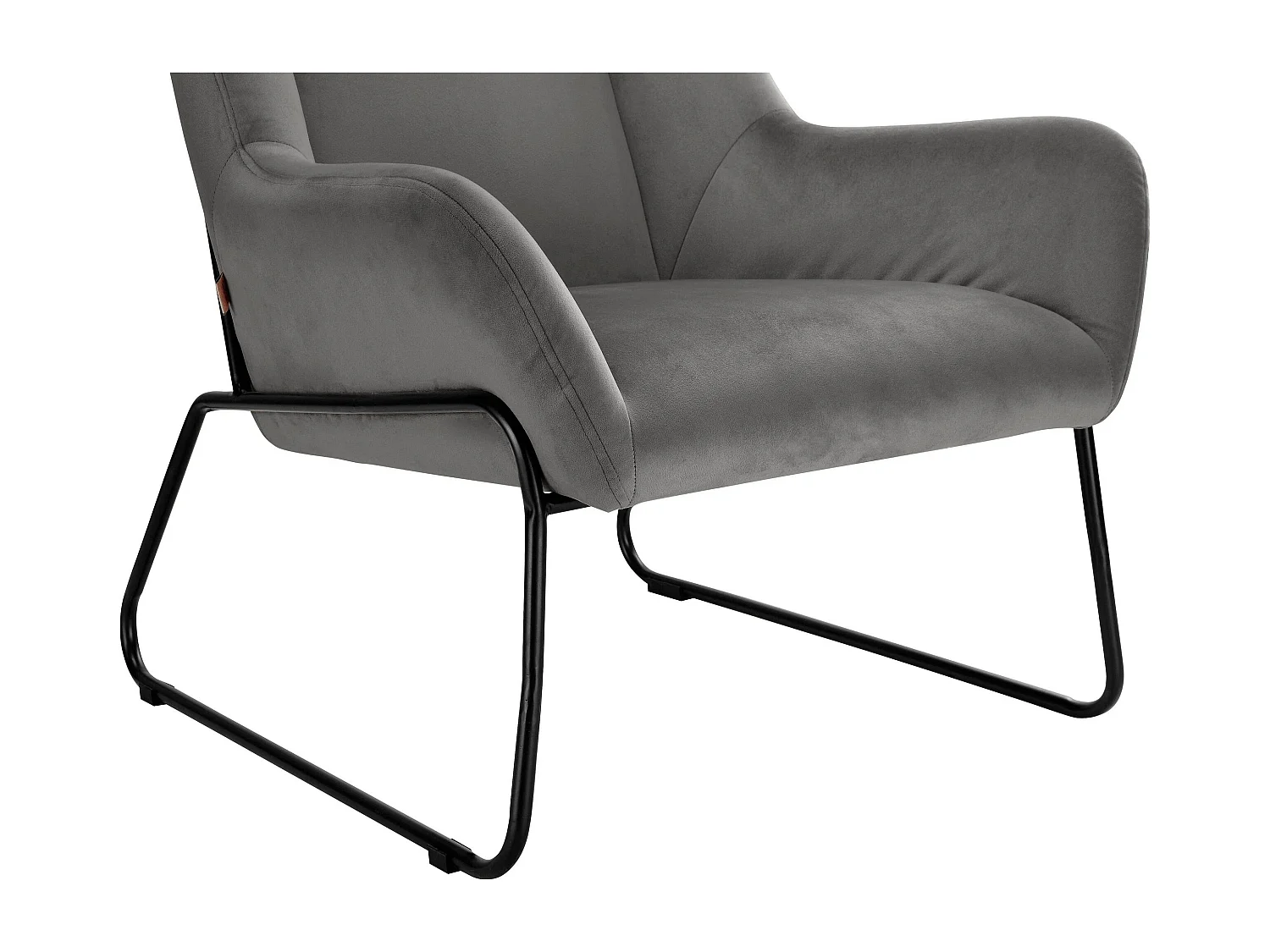 Casero | Fauteuil en velours noir gris