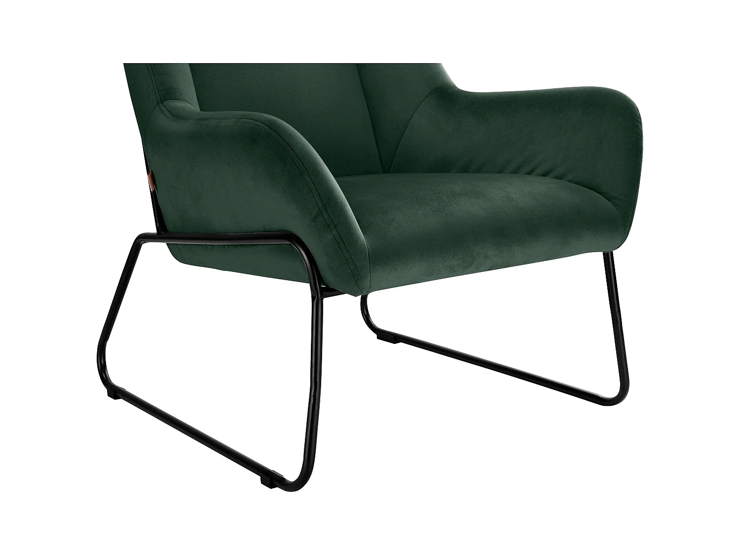 Casero | Fauteuil en velours noir vert