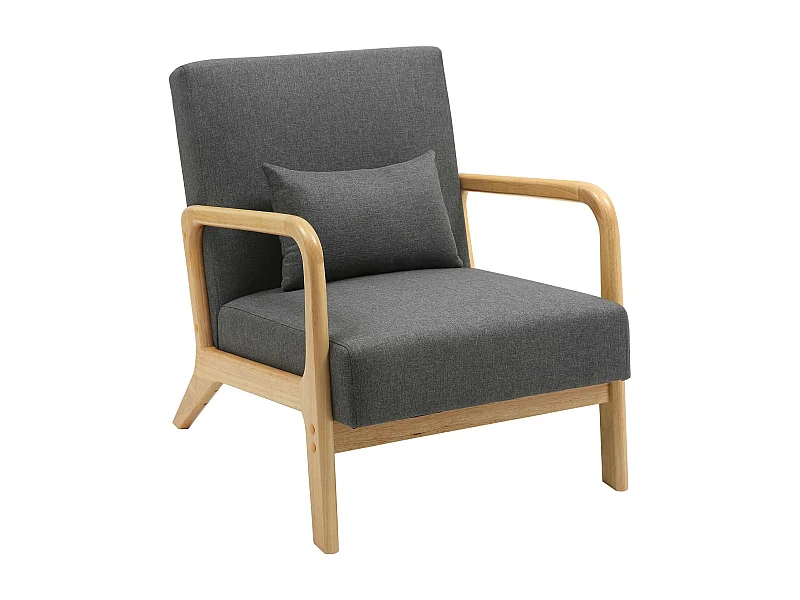 Fauteuil - Bois - Gris foncé - Hibbing
