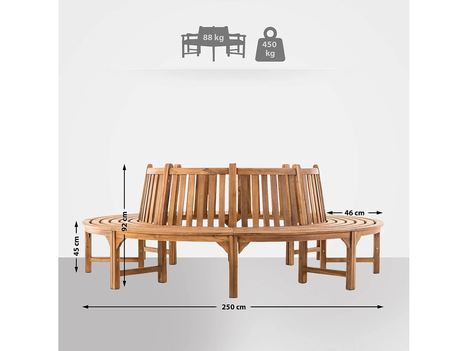 Banc de jardin - Bois - Teck - Novum