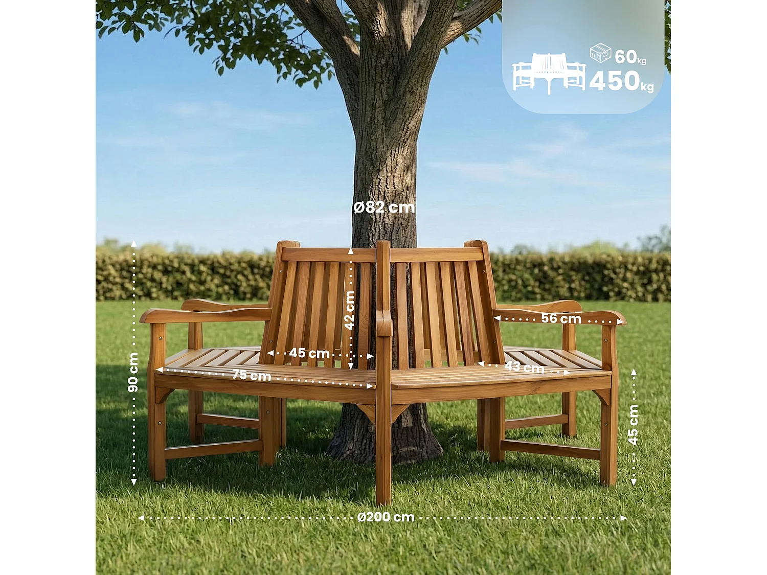 Banc de jardin - Bois - Teck - Sonja