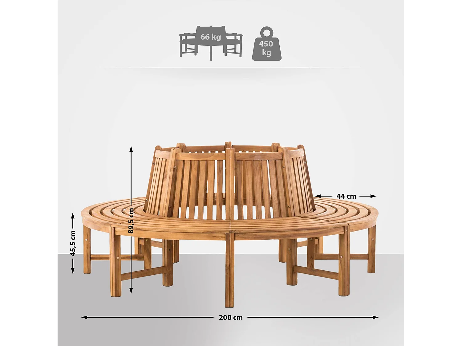 Banc de jardin - Bois - Teck - Novum